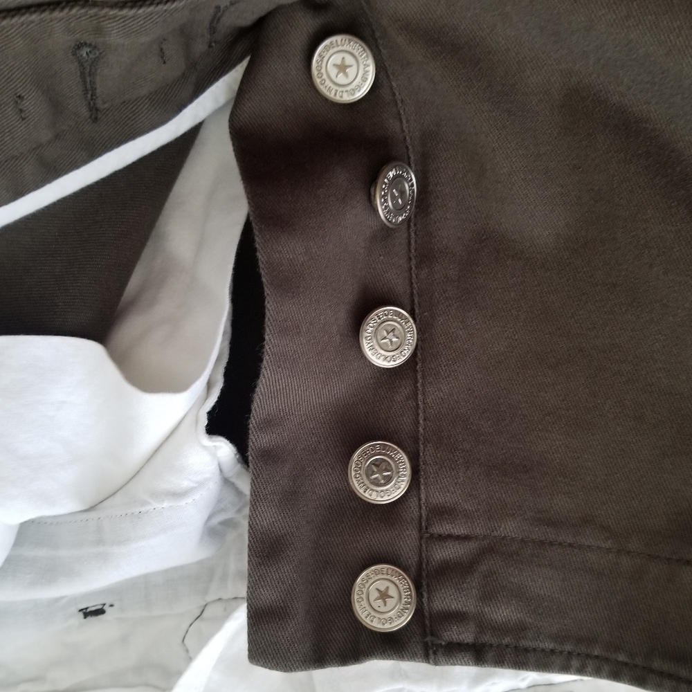 Golden Goose Cropped Chino Pants Size IT 44 Olive Green Brown - Picture 7 of 11